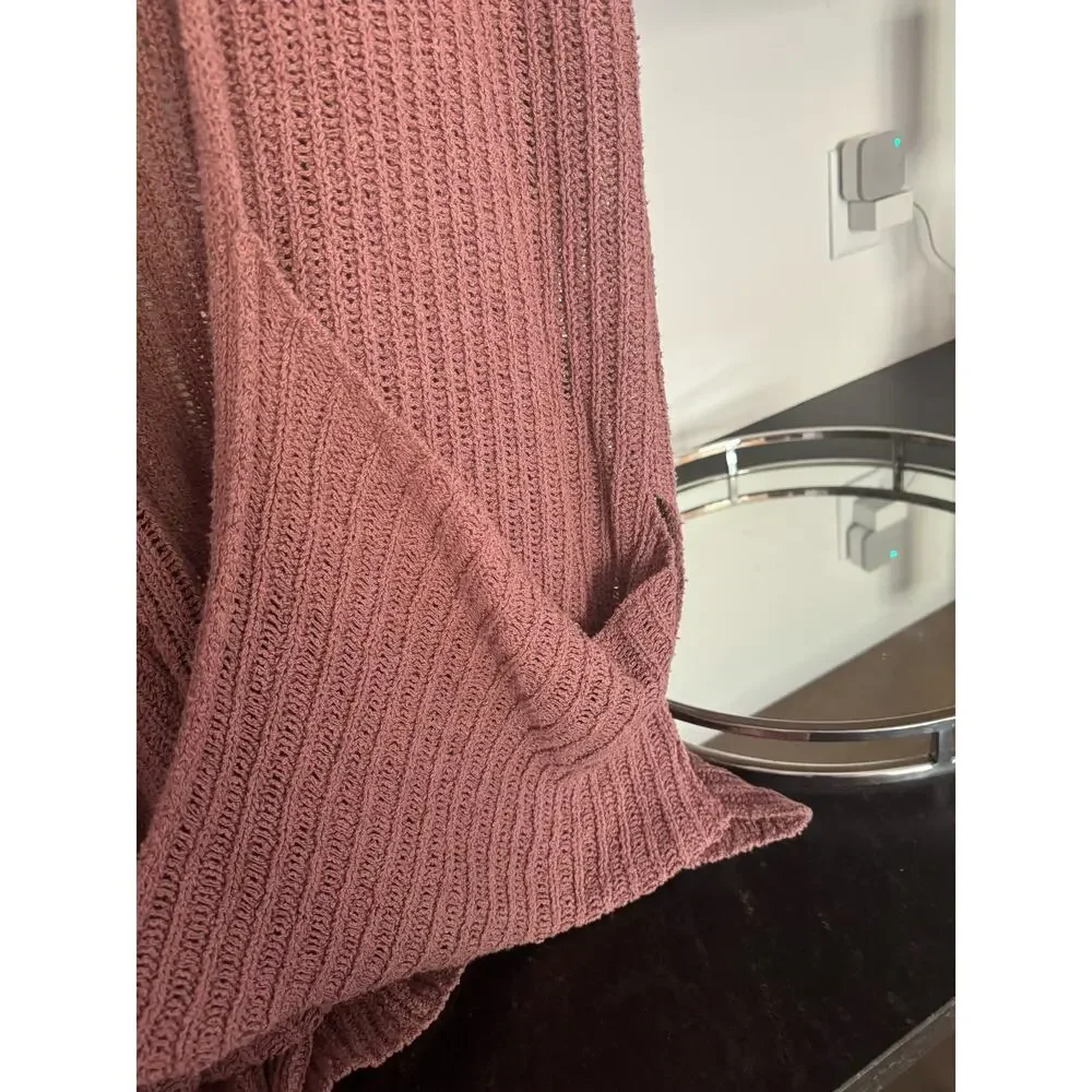 Free People Long Cardigan in a Soft Mauve
